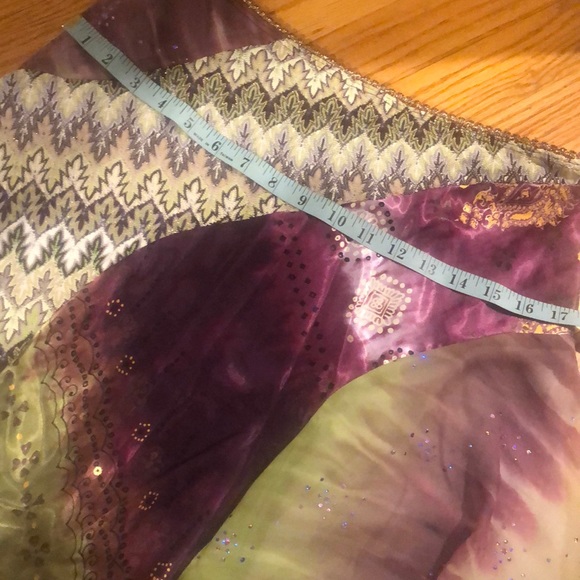 XOXO Collection Y2K Satin Patchwork Asymmetrical Mini Skirt - Picture 16 of 16